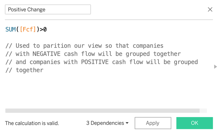 calculated field in Tableau for creating a tableau diverging bar chart