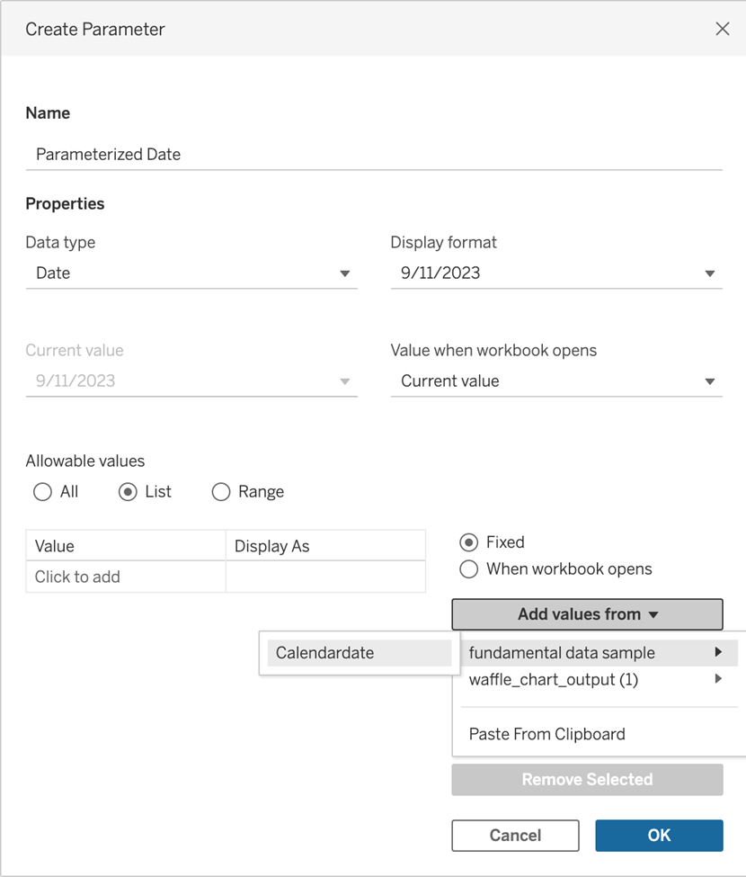 tableau waffle chart calculations