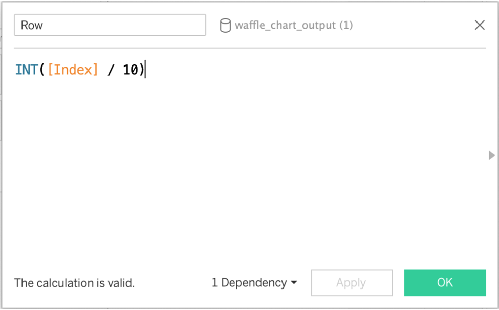 tableau waffle chart calculations