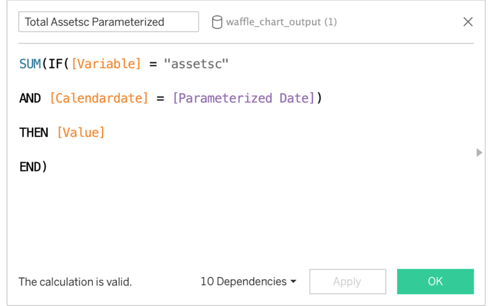 tableau waffle chart calculations