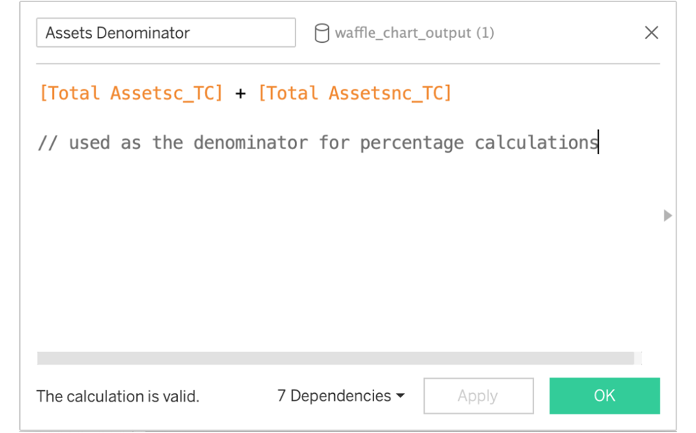 tableau waffle chart calculations