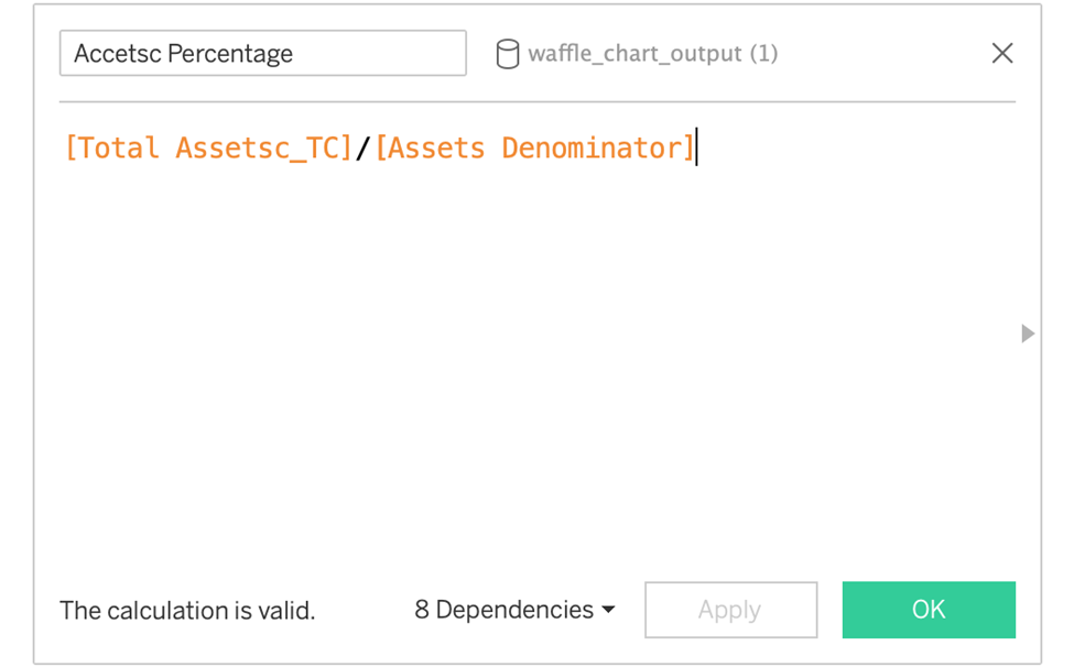 tableau waffle chart calculations