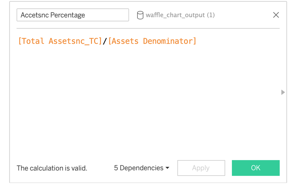 tableau waffle chart calculations