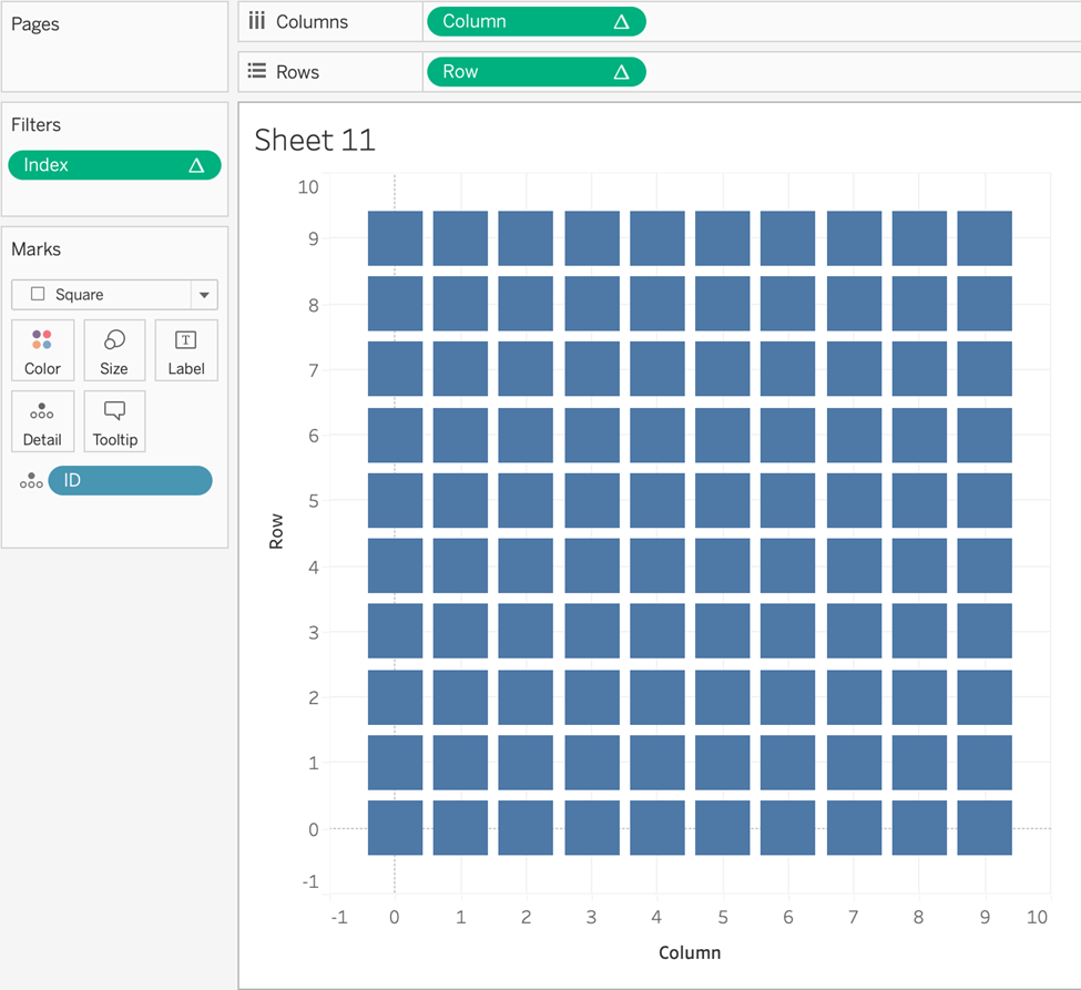 tableau waffle chart calculations