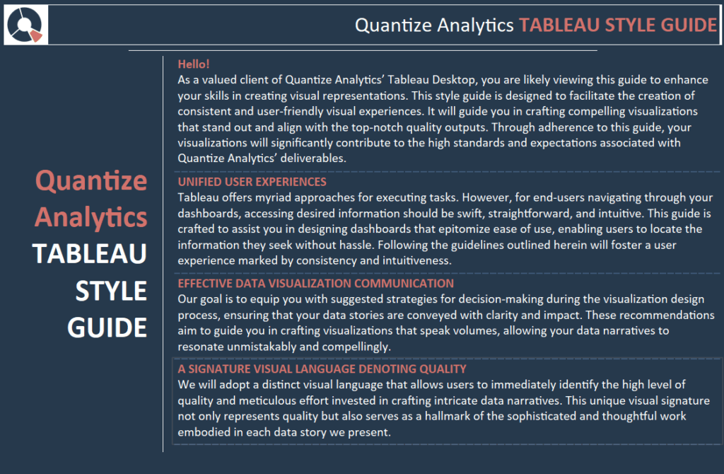 Tableau style guide Introduction