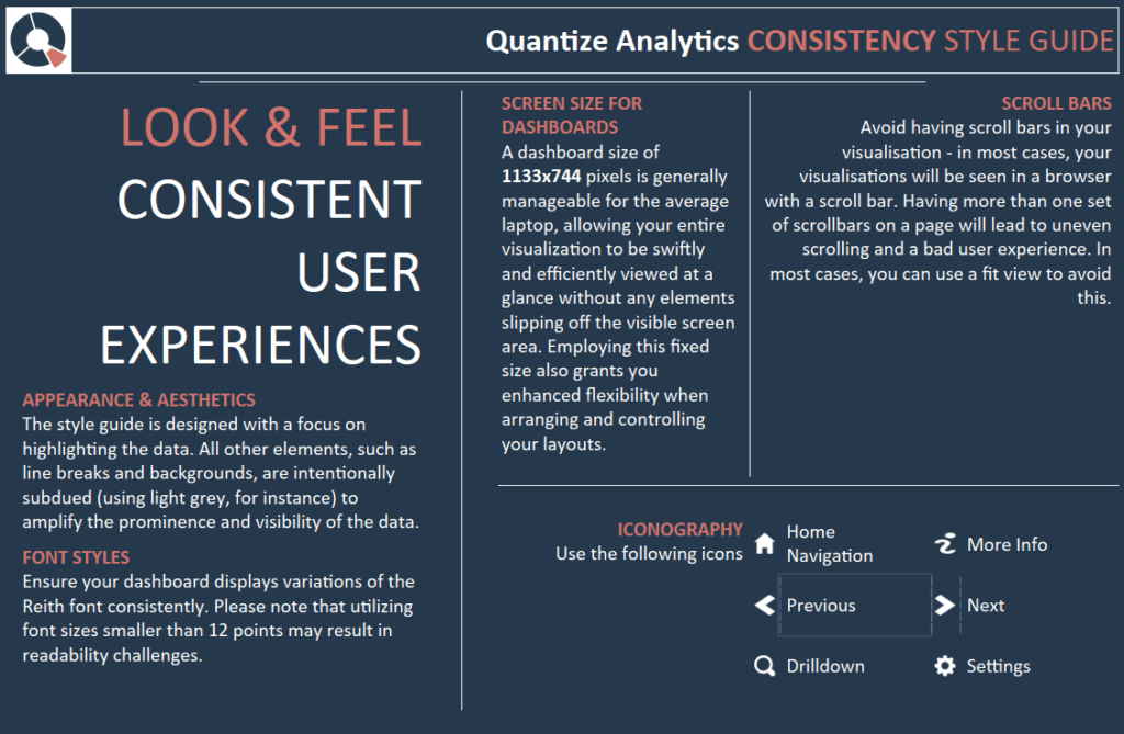 Tableau style guide : Look and feel worksheet