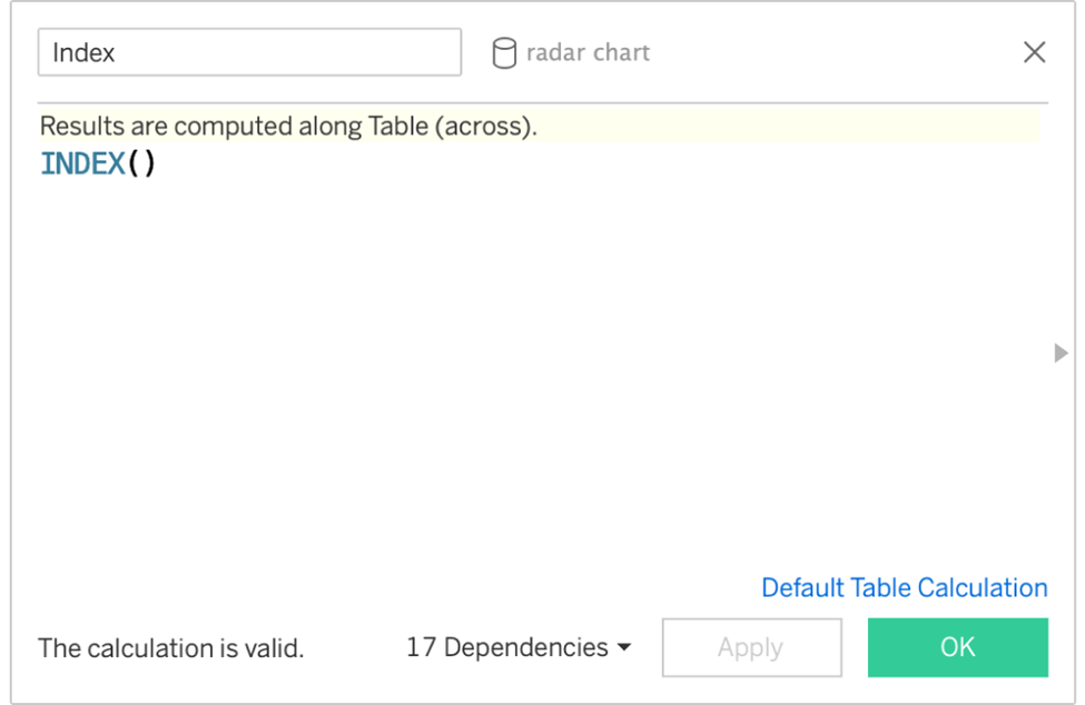 tableau radar chart calculations