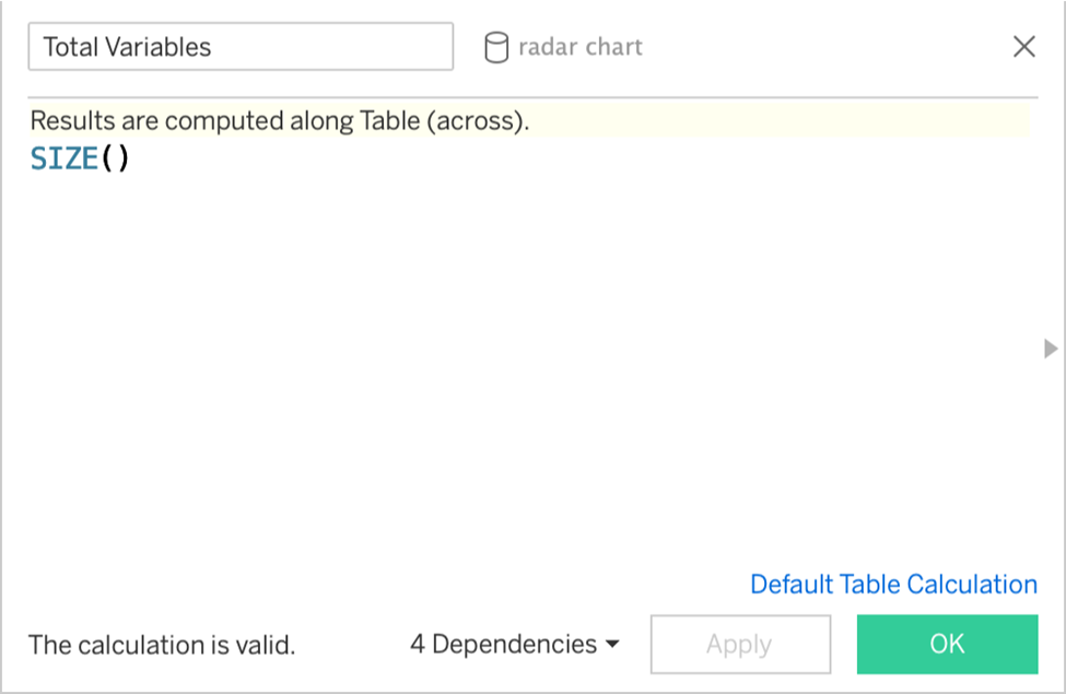 tableau radar chart calculations