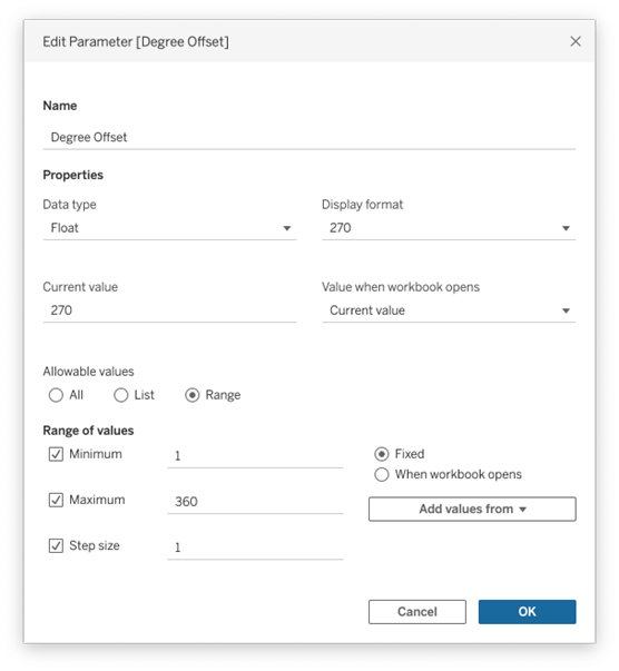 Tableau Radial Time Series Chart tutorial calculations