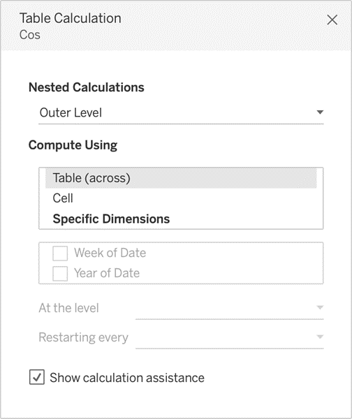 Tableau Radial Time Series Chart tutorial calculations